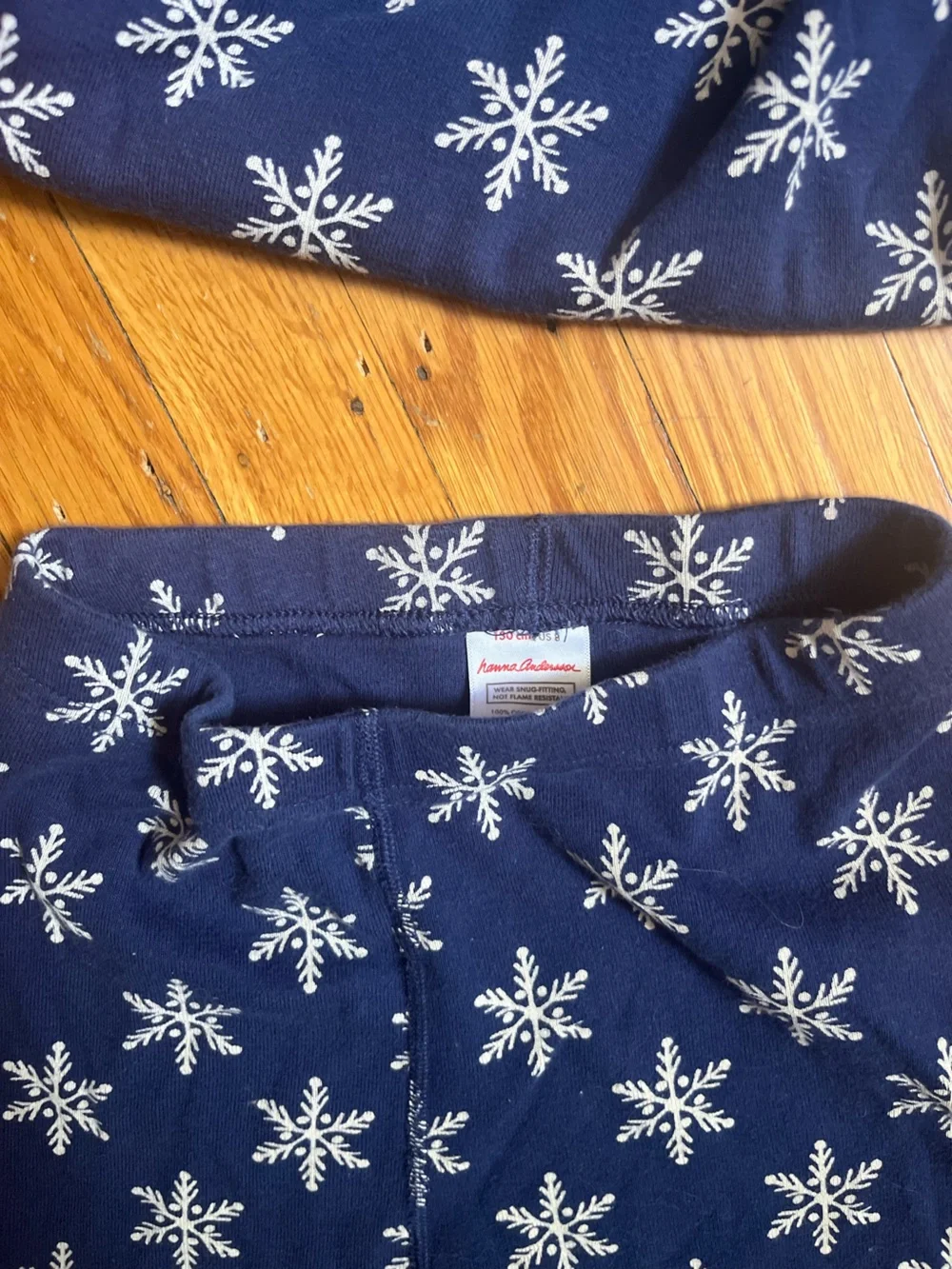 Navy Blue Snowflake Thermal Pajama Set